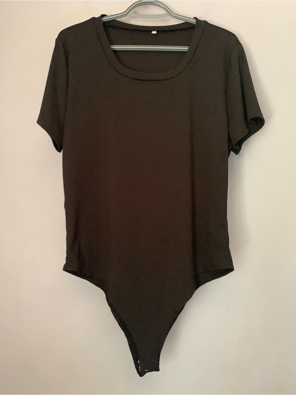 Classic Black Short-Sleeve Ribbrd Bodysuit - Women Tops 3xl